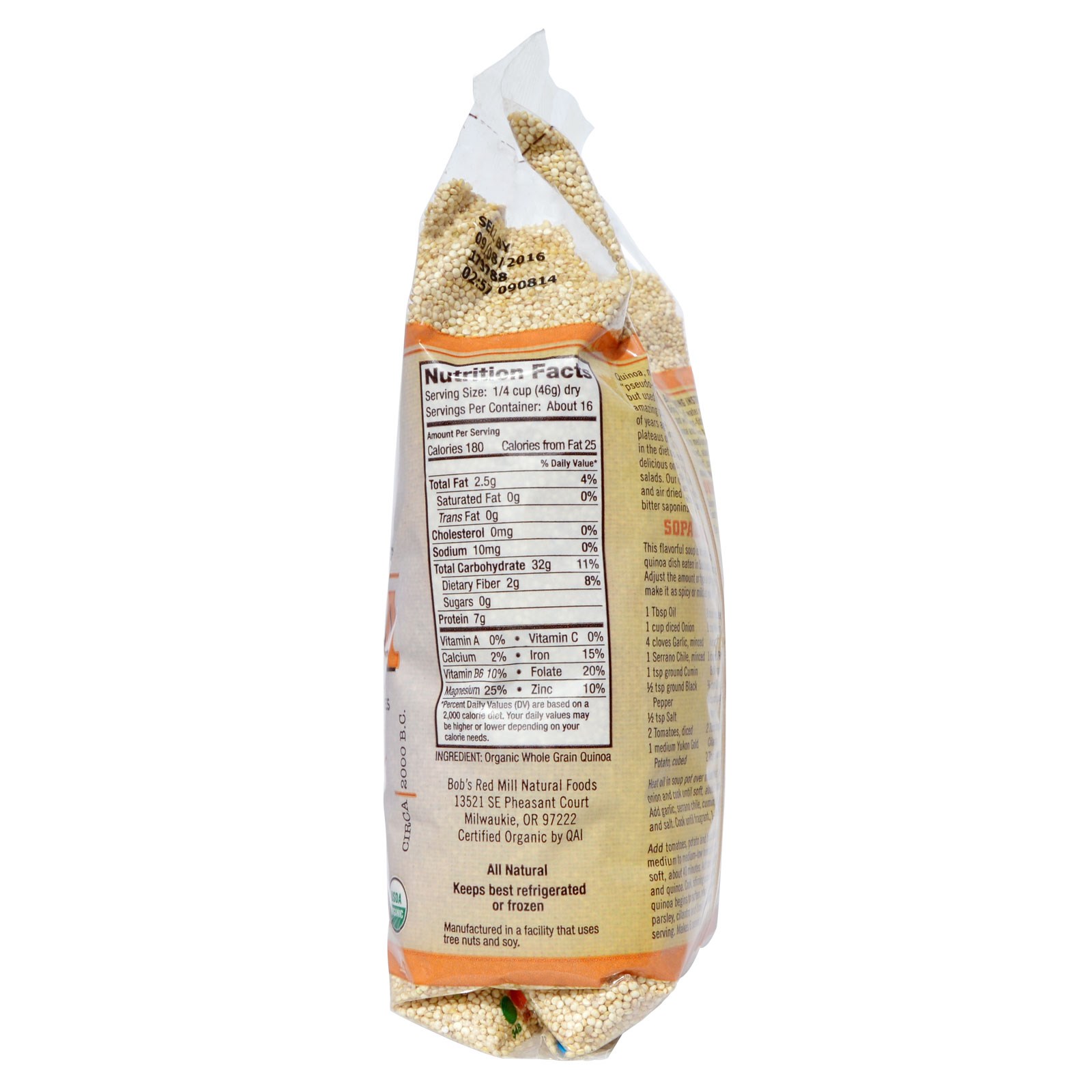 Bob’s Red Mill Organic Quinoa Grain 4/26oz – Mill Creek ...