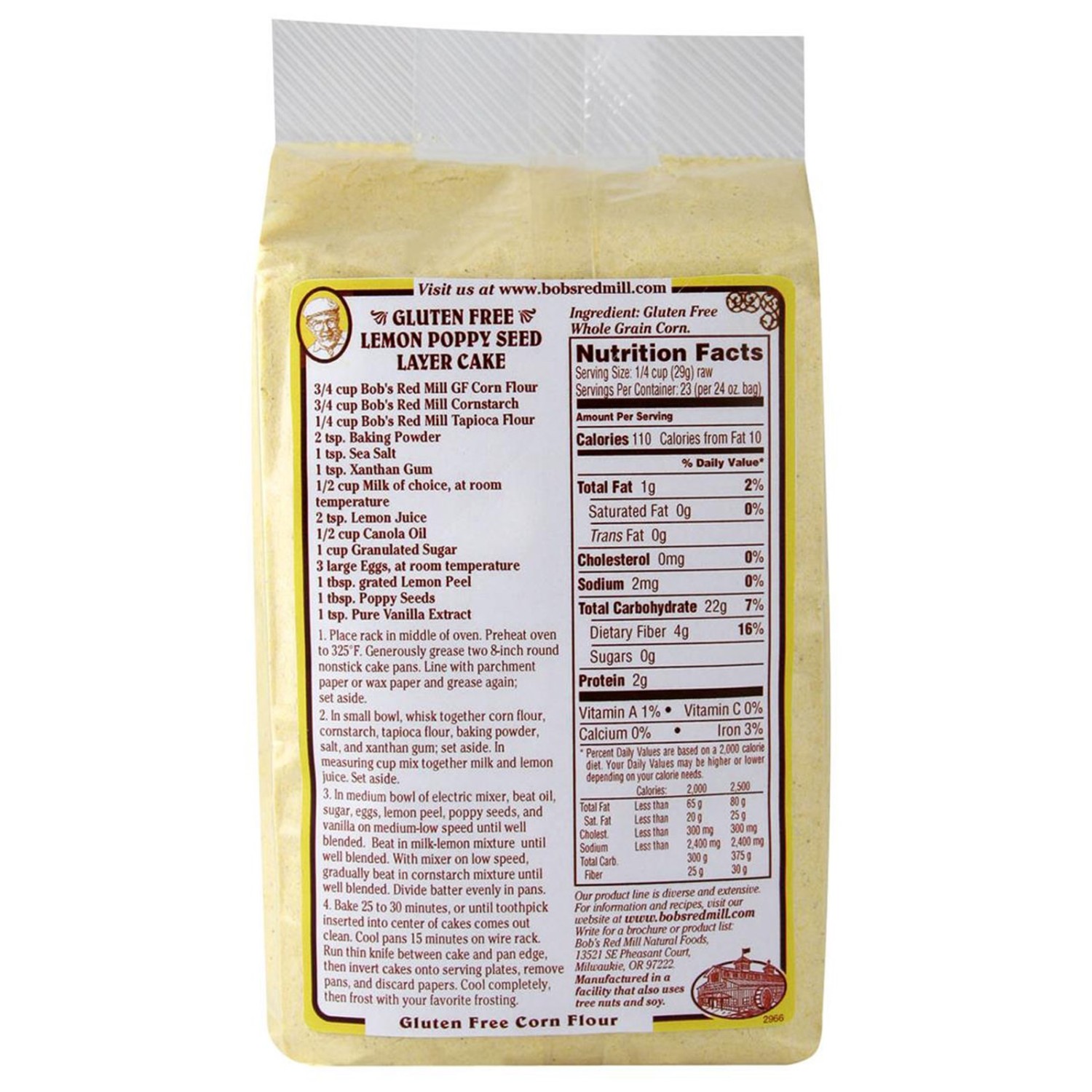 Bob’s Red Mill Gluten Free Corn Flour 4/24oz Mill Creek General Store